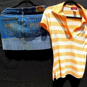 VINTAGE BABY PHAT MINI SKIRT & POLO SET